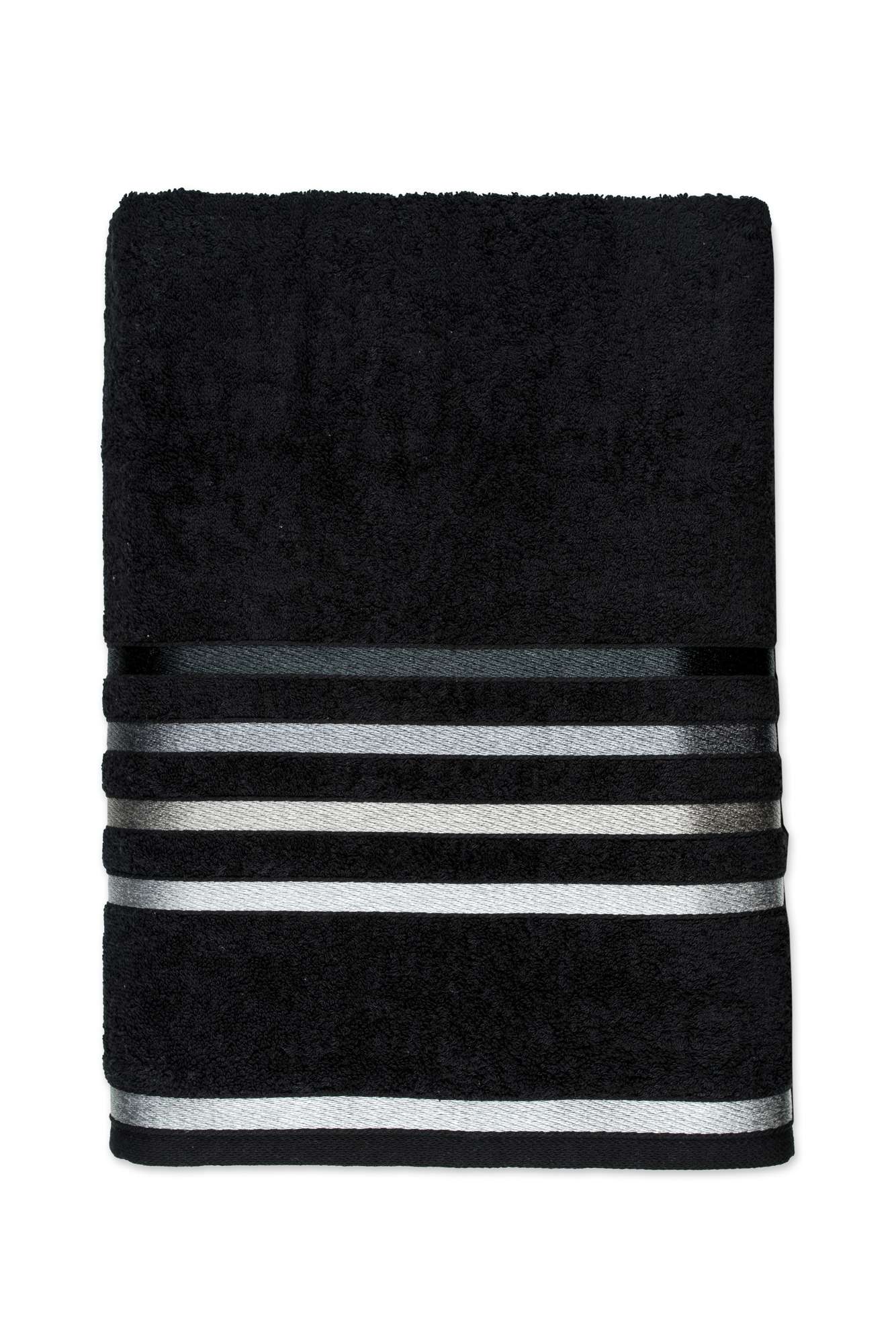 Karsten Towels Lumina Black with White Stripes