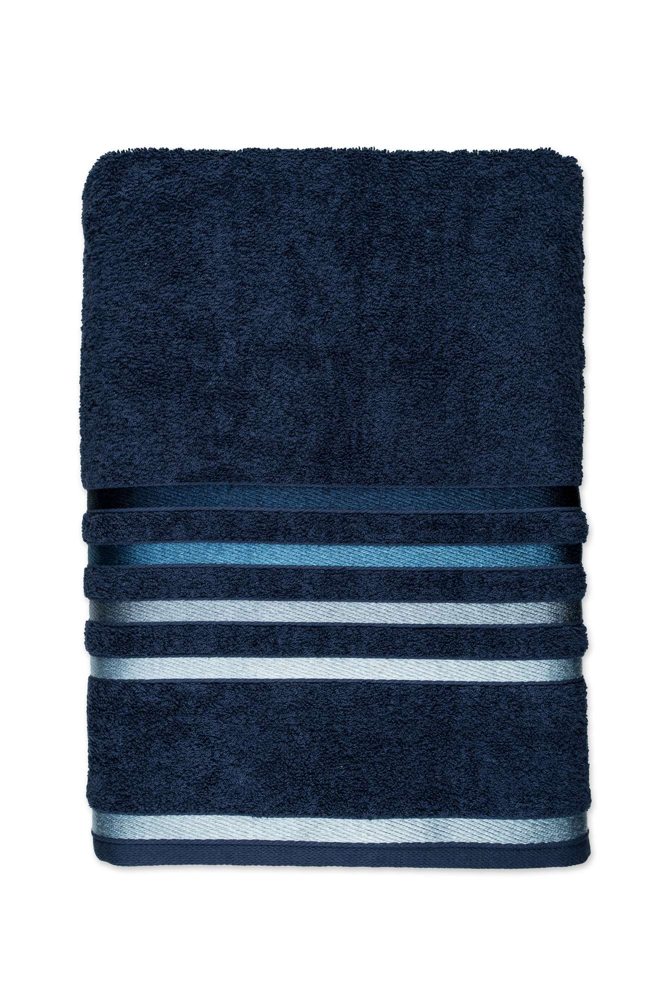 Karsten Towels Lumina Dark Blue with Blue Stripes
