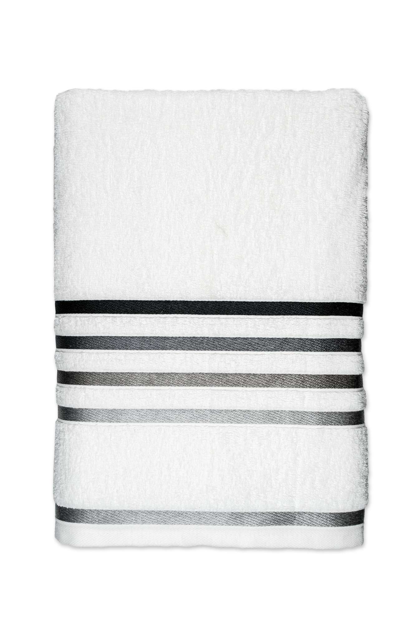 Karsten Towels Lumina White with Black Stripes