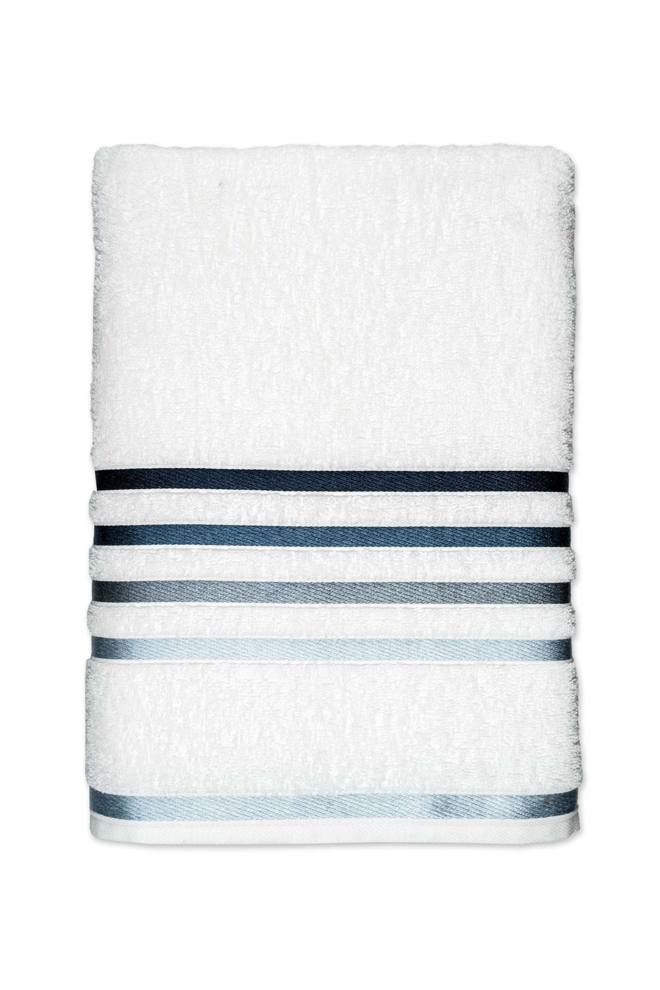 Karsten Towels Lumina White with Blue Stripes