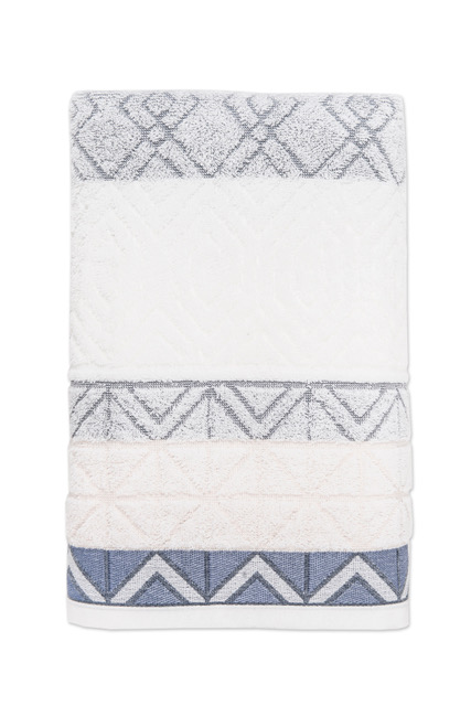 Karsten Towels Mateo White with Blue