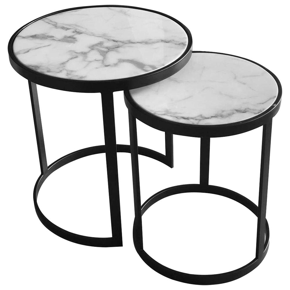 Clover Side Table White Marble