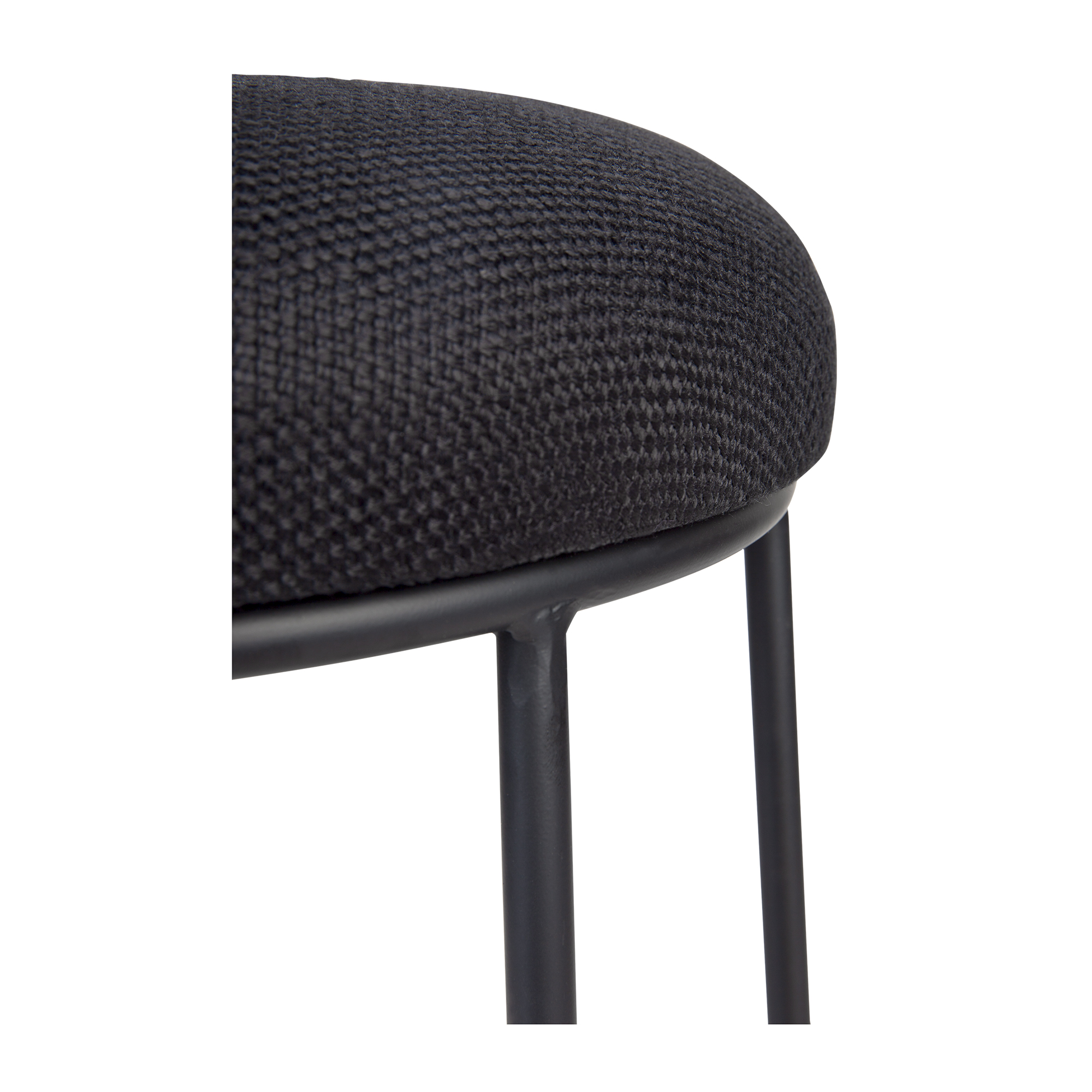 Ibiza Kitchen Stool Black Fabric/Black Frame