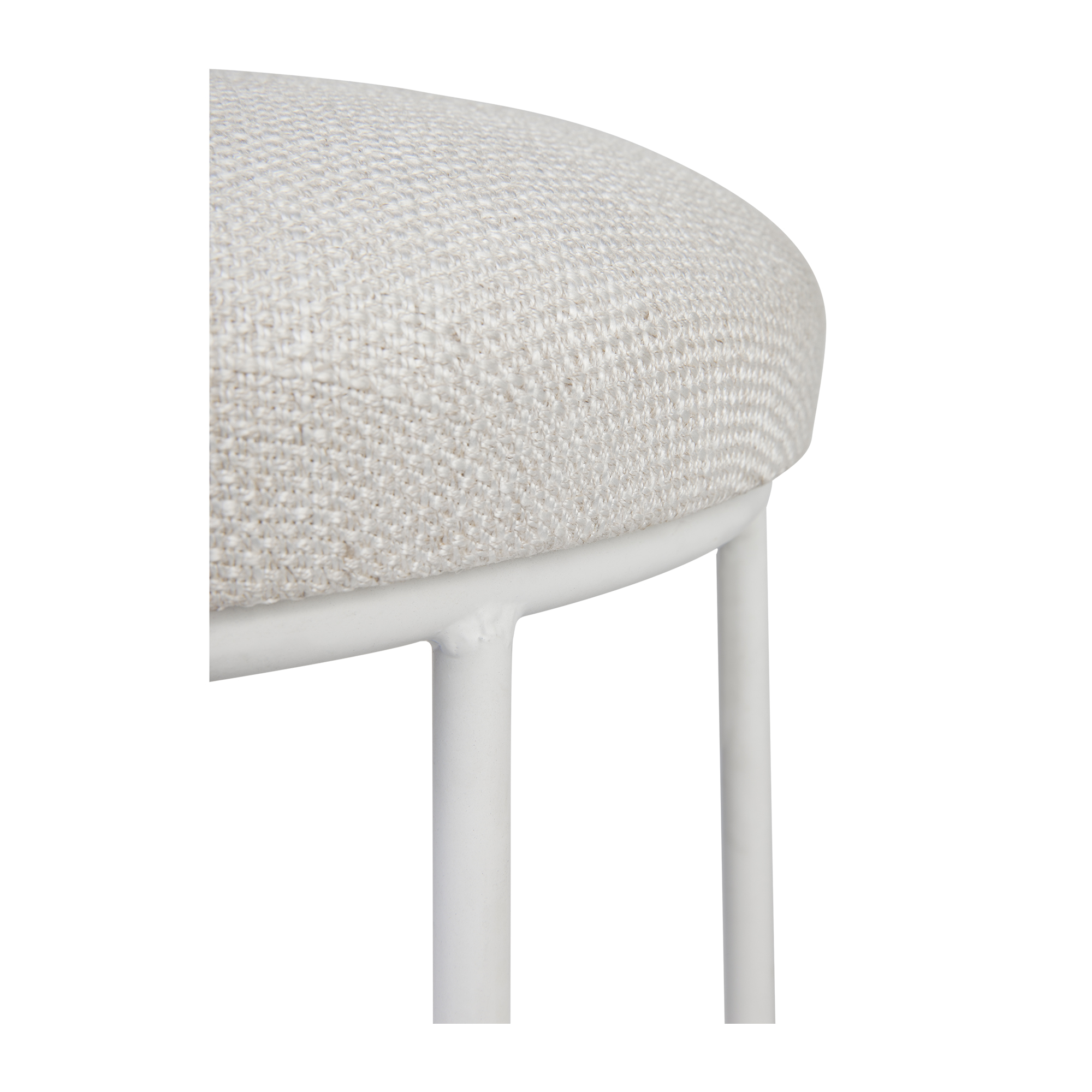 Ibiza Kitchen Stool Natural Fabric/White Frame