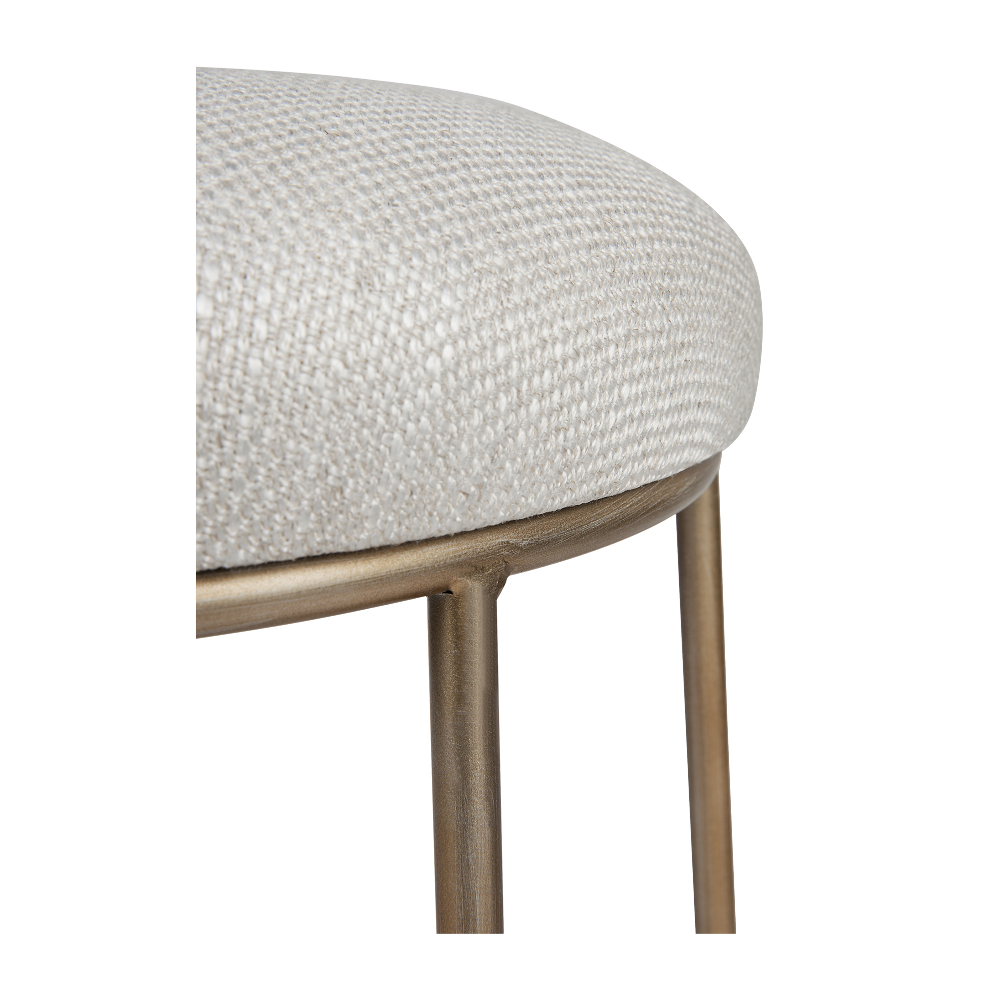Ibiza Kitchen Stool Natural Fabric/Gold Frame