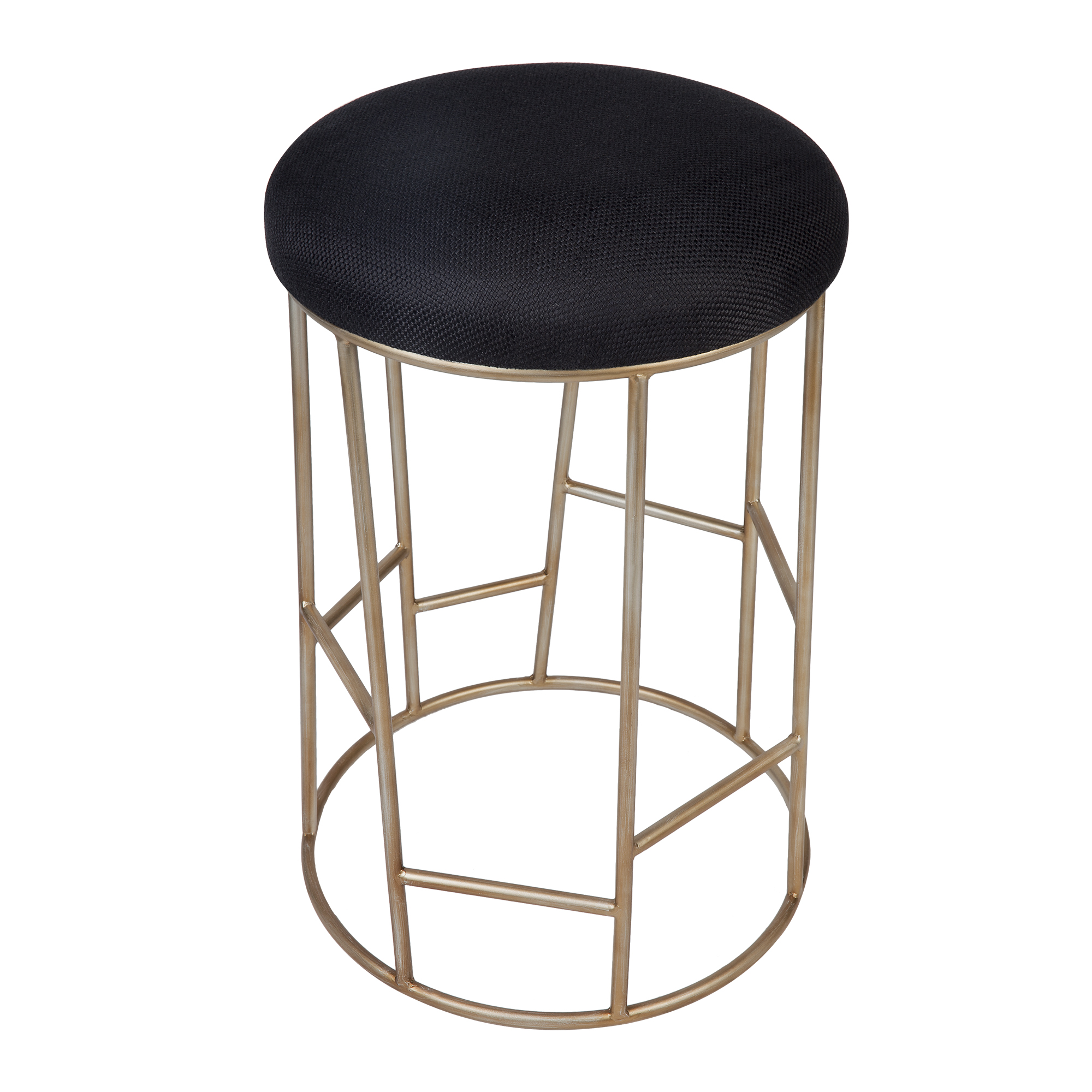 Ibiza Kitchen Stool Black Fabric/Gold Frame