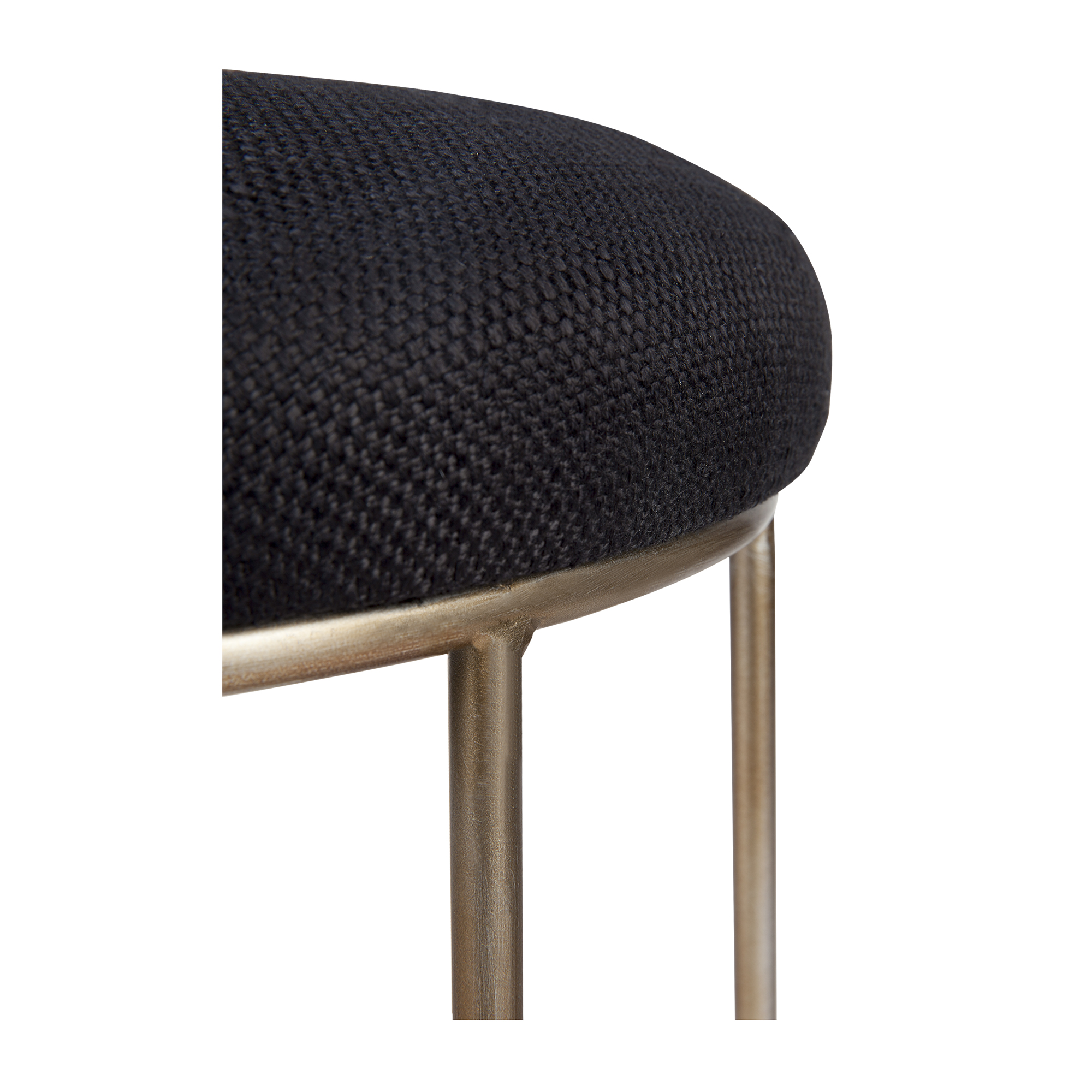 Ibiza Kitchen Stool Black Fabric/Gold Frame