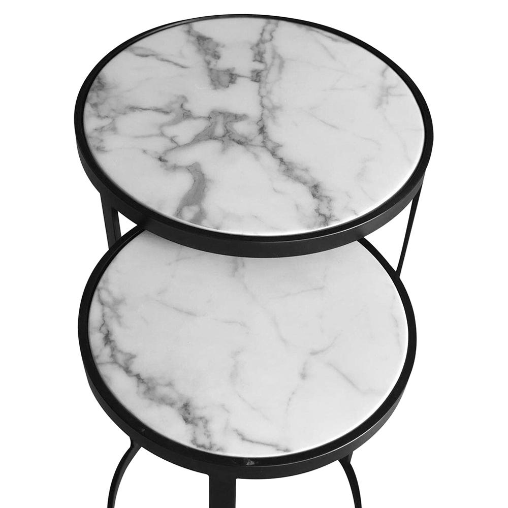 Clover Side Table White Marble