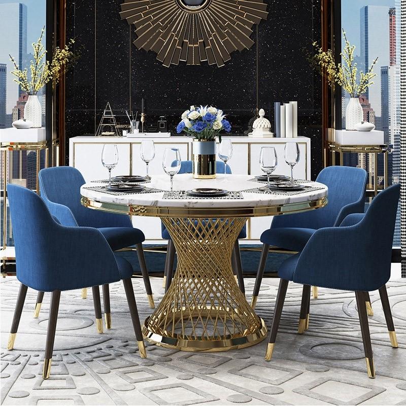 Dupont Round Gold Dining Table