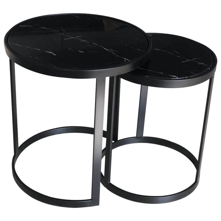 Clover Side Table Black Marble